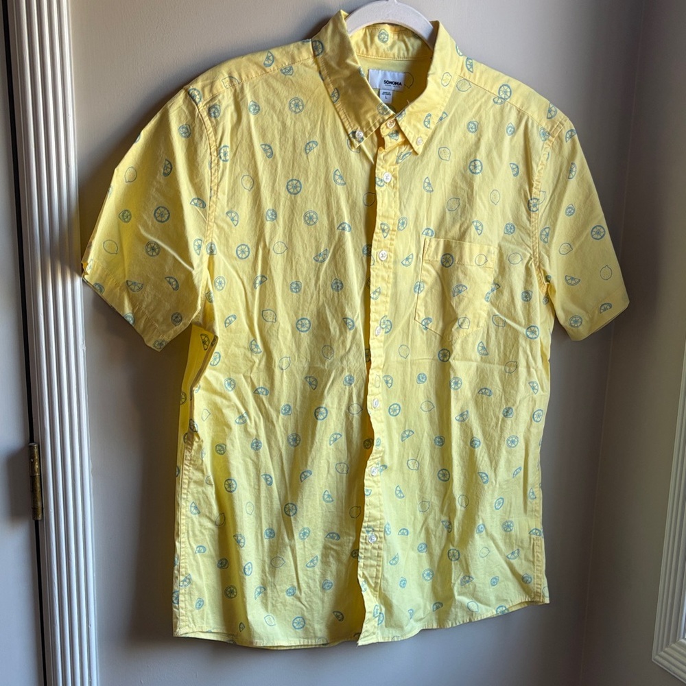 Yellow Printed Men's Shirt